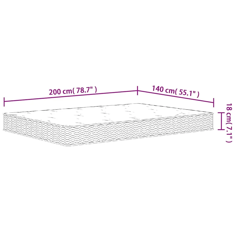 Matelas à ressorts bonnell moyen 140x200 cm - 7