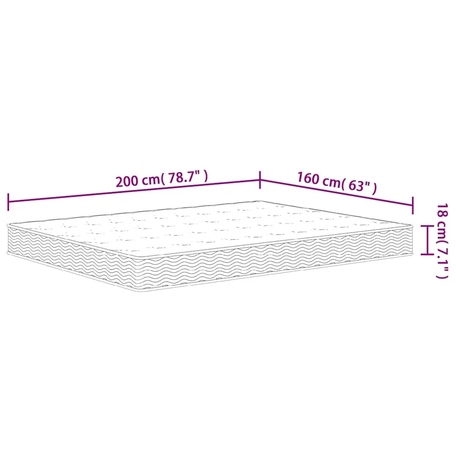 Matelas à ressorts bonnell moyen 160x200 cm - 7