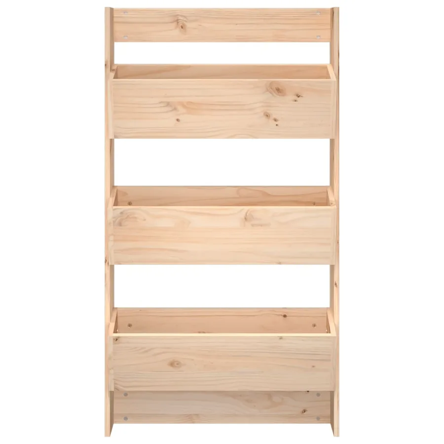 Jardinière murale 3 niveaux 60x18,5x110 cm bois de pin massif - 4