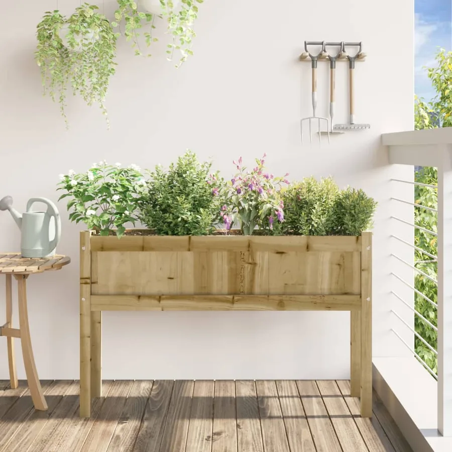 Jardinière avec pieds 110x31x70 cm bois de pin imprégné - 3