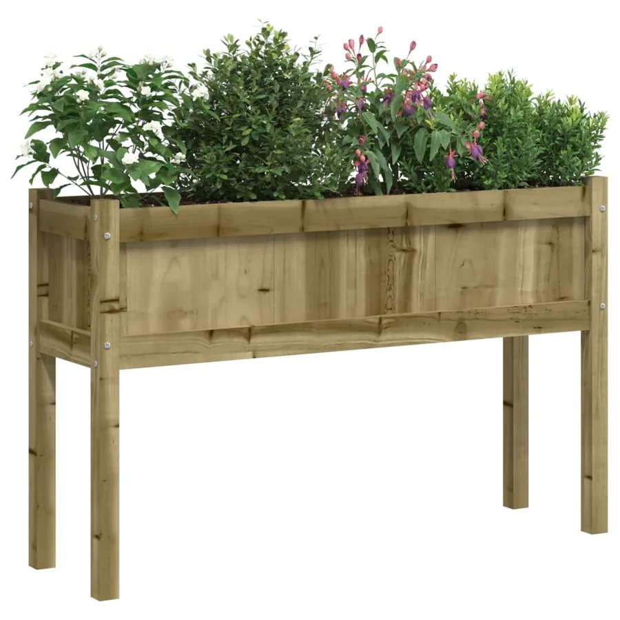 Jardinière avec pieds 110x31x70 cm bois de pin imprégné - 4