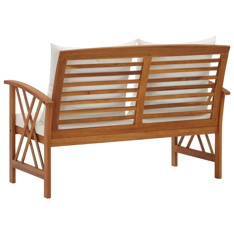 Banc de jardin avec coussins 119 cm Bois solide d'acacia - 4