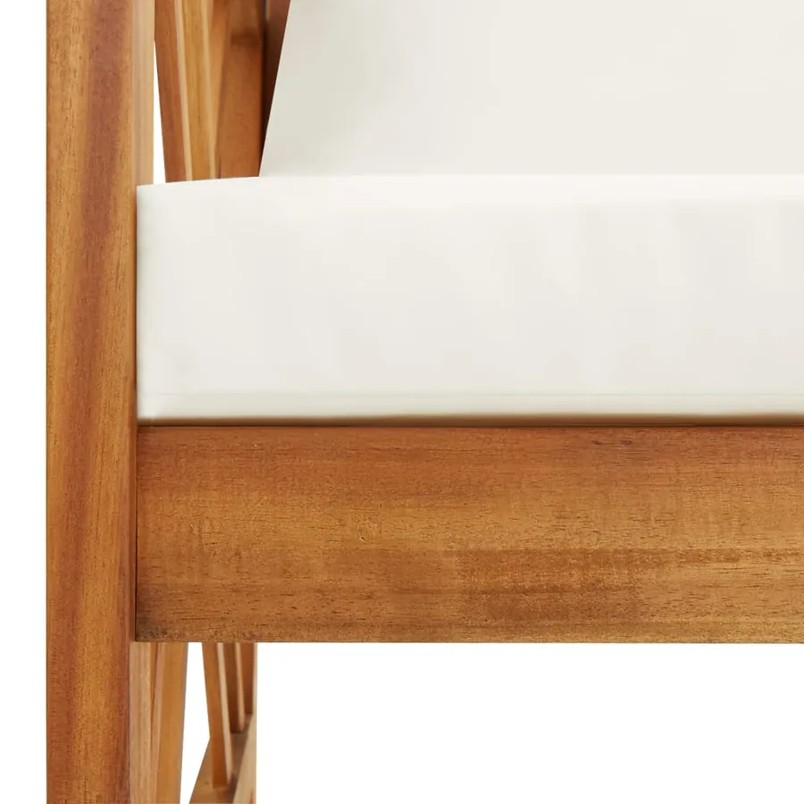 Banc de jardin avec coussins 119 cm Bois solide d'acacia - 5