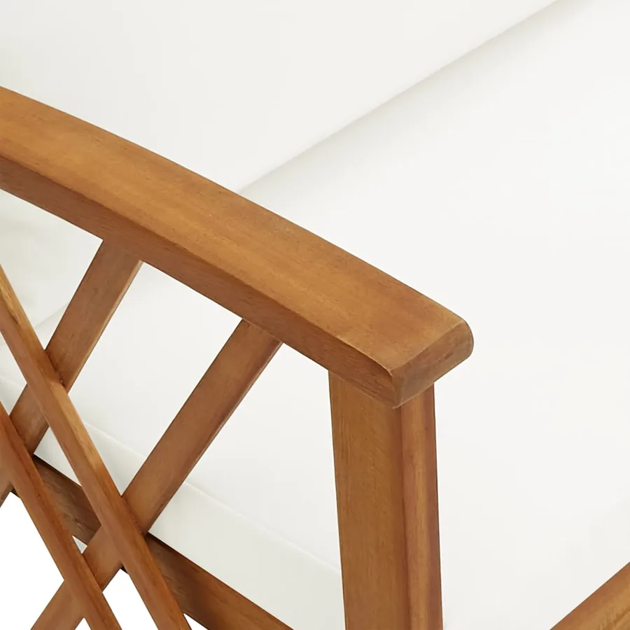 Banc de jardin avec coussins 119 cm Bois solide d'acacia - 6