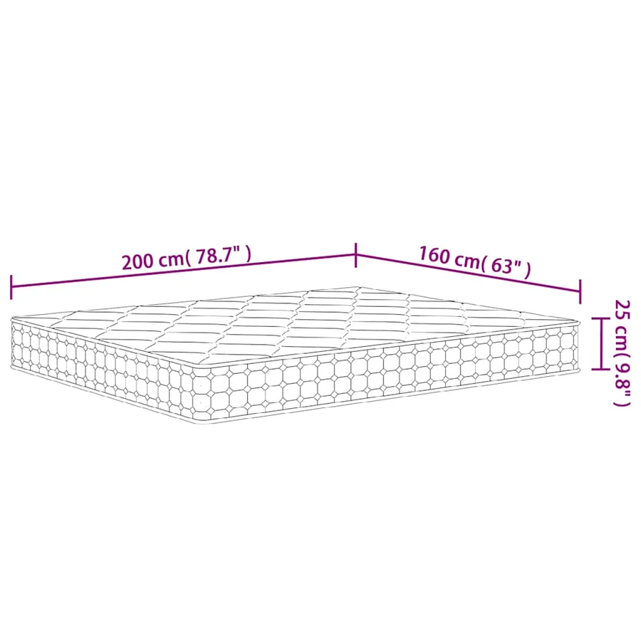 Matelas à ressorts ensachés dureté moyenne 160x200 cm - 7