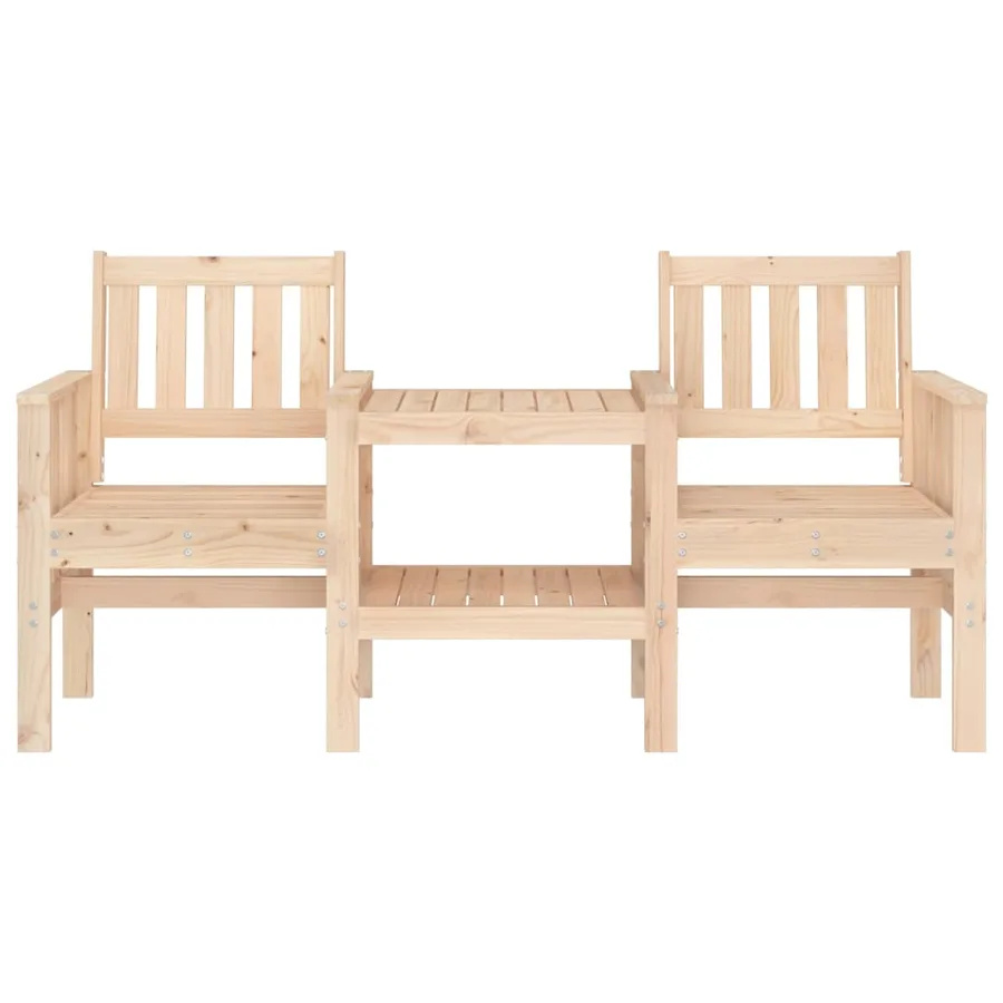Banc de jardin avec table 2 places bois de pin massif - 3