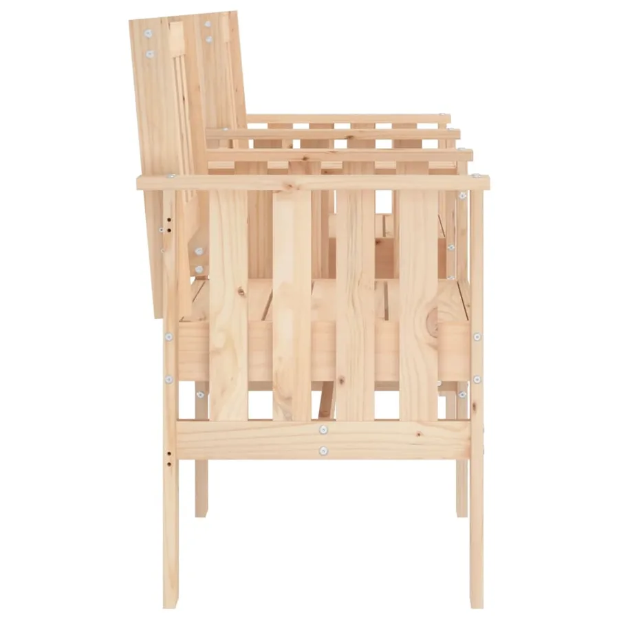 Banc de jardin avec table 2 places bois de pin massif - 4
