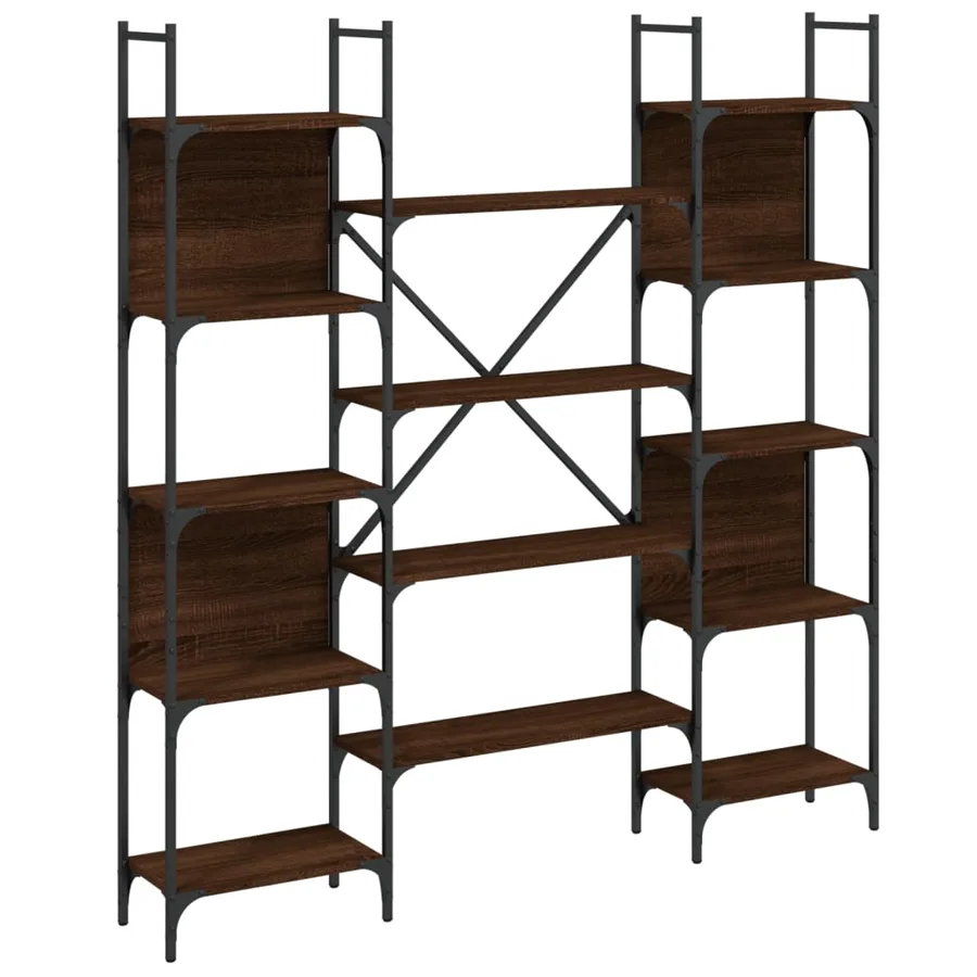 Bibliothèque chêne marron 155,5x24x166,5 cm bois d'ingénierie - 2