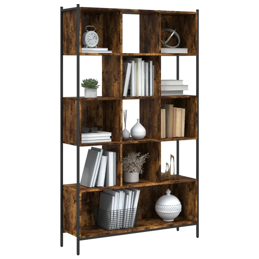 Bibliothèque chêne fumé 102x28x172 cm bois d'ingénierie - 4