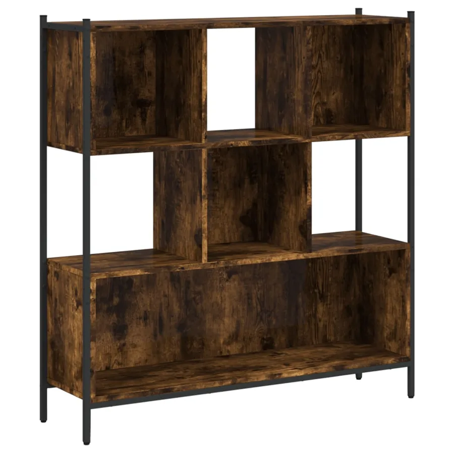 Bibliothèque chêne fumé 102x28x172 cm bois d'ingénierie - 8