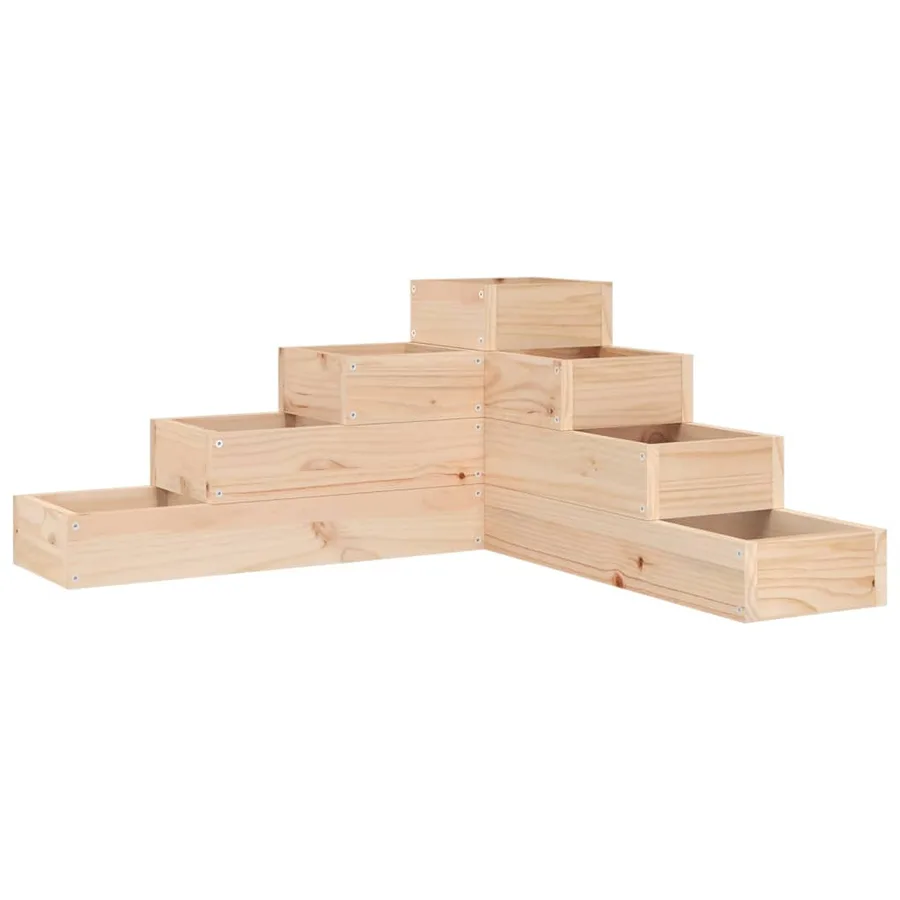 Jardinière 4 niveaux 80,5x79x36 cm bois de pin massif - 2