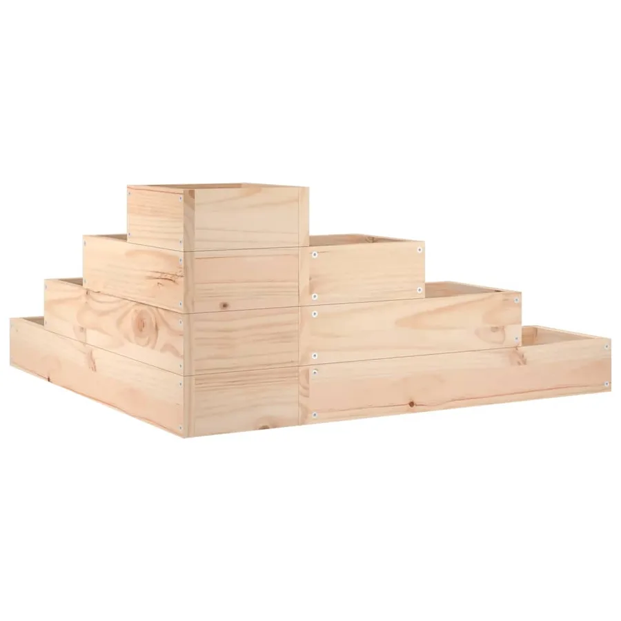 Jardinière 4 niveaux 80,5x79x36 cm bois de pin massif - 6