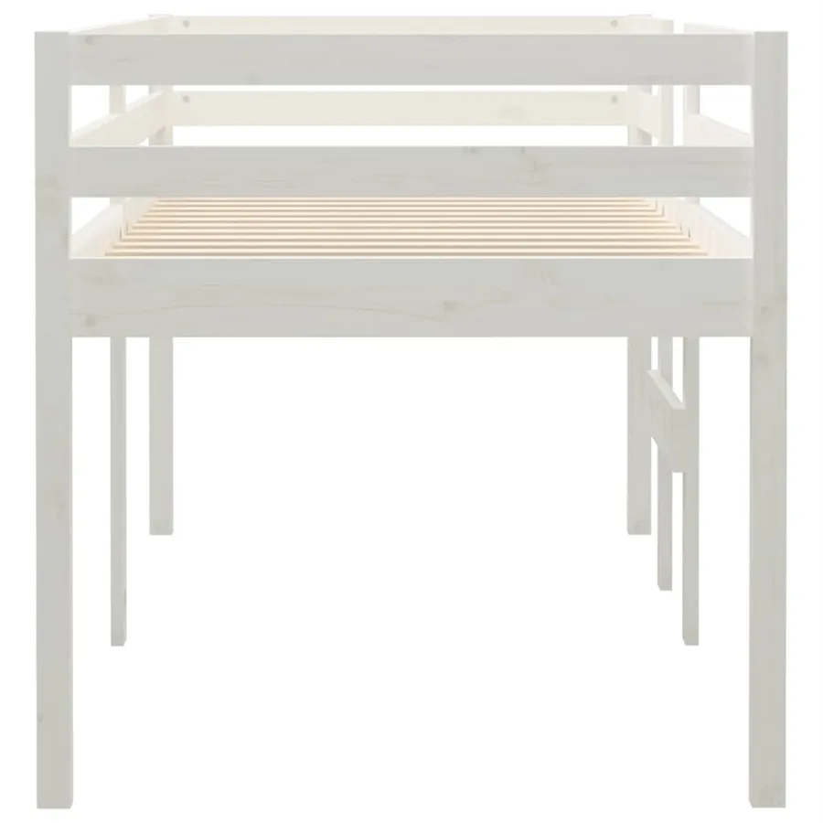 Lit haut sans matelas blanc 80x200 cm bois de pin massif - 6