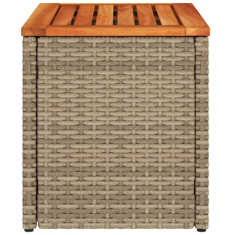 Tables d'appoint de jardin 2 pcs beige rotin bois massif - 7