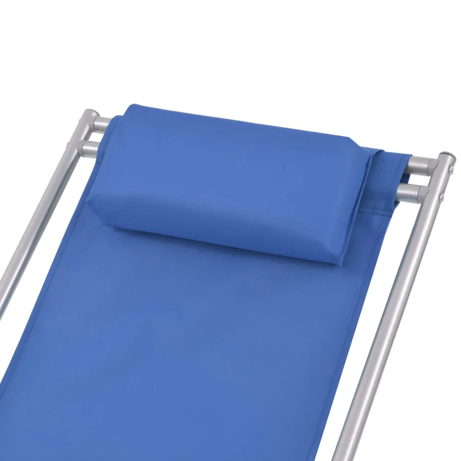 Chaises inclinables de terrasse lot de 2 Acier Bleu - 4