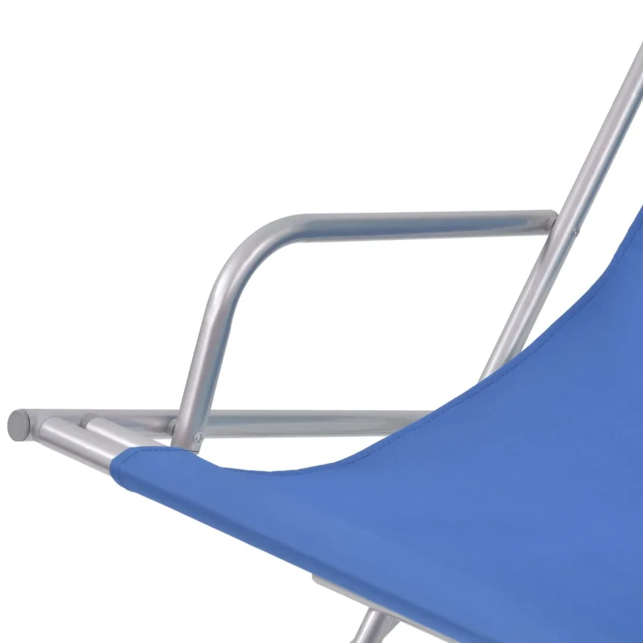 Chaises inclinables de terrasse lot de 2 Acier Bleu - 5