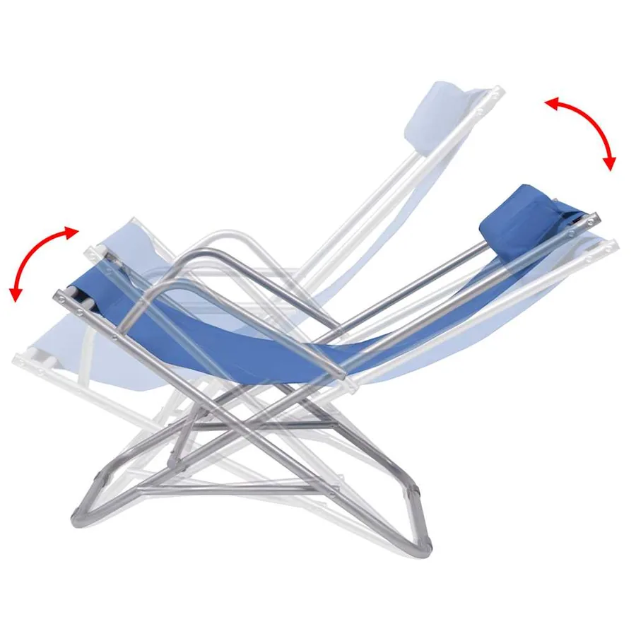 Chaises inclinables de terrasse lot de 2 Acier Bleu - 7