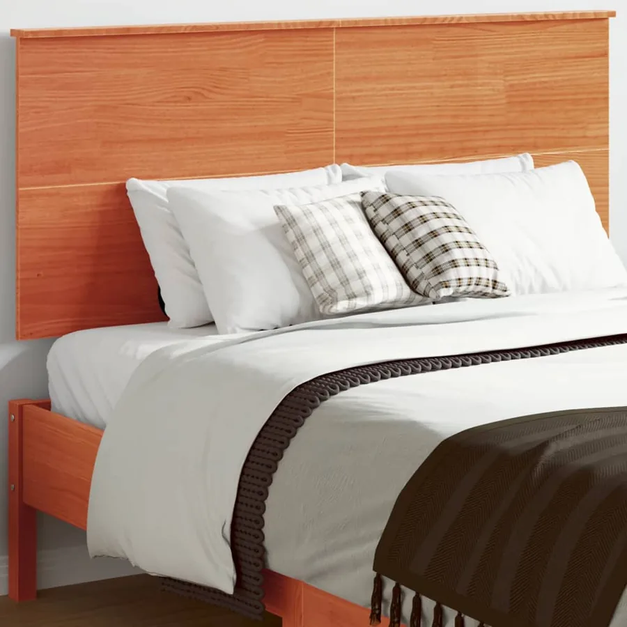 Tête de lit cire marron 120 cm bois massif de pin