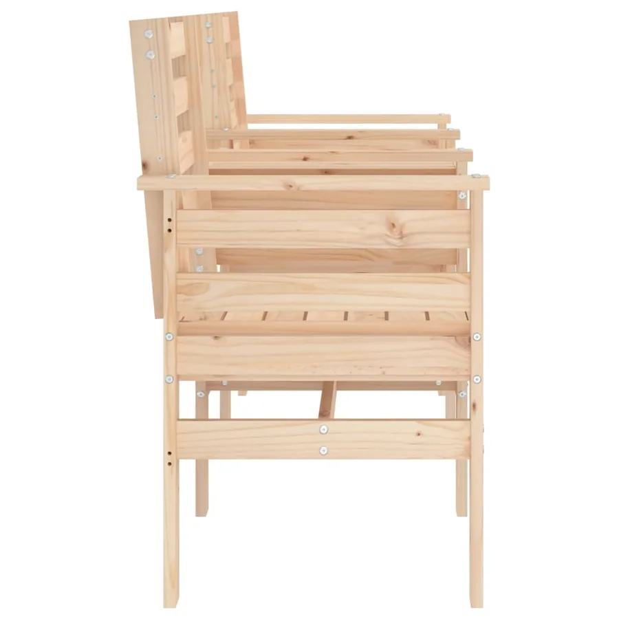 Banc de jardin avec table 2 places bois de pin massif - 4