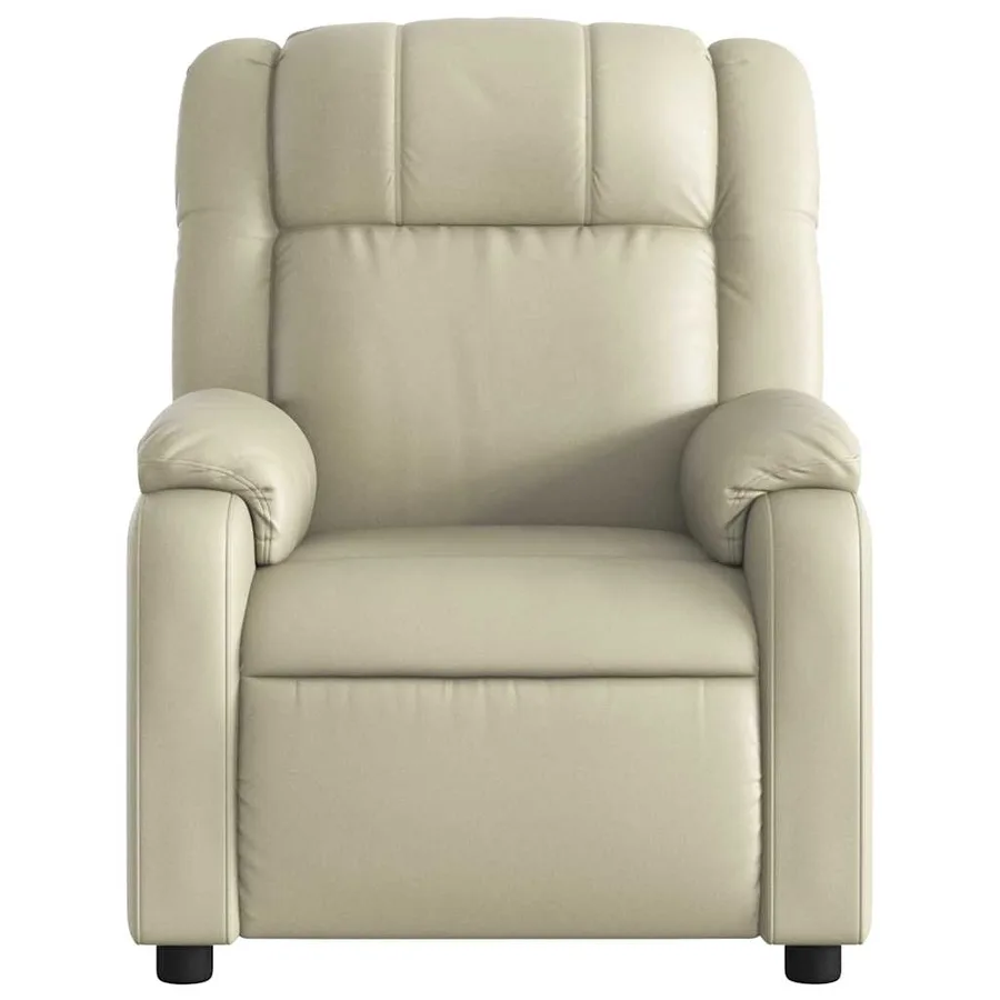 Fauteuil inclinable de massage Crème Similicuir - 8