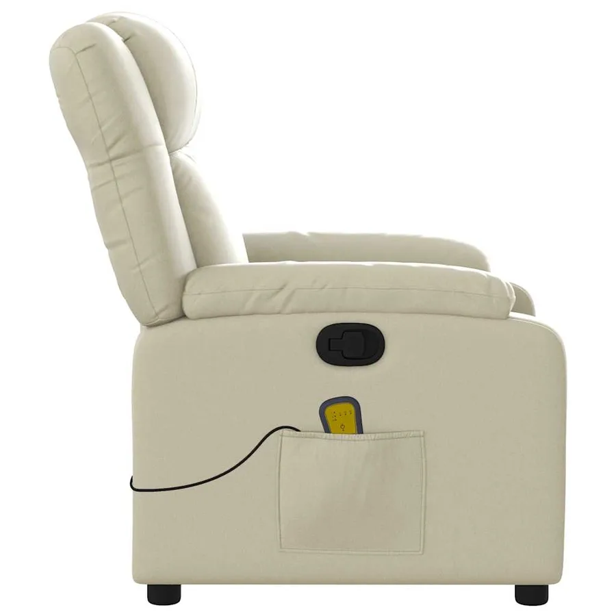 Fauteuil inclinable de massage Crème Similicuir - 9