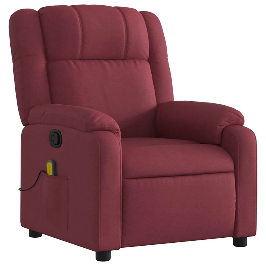 Fauteuil de massage inclinable Rouge bordeaux Tissu - 3