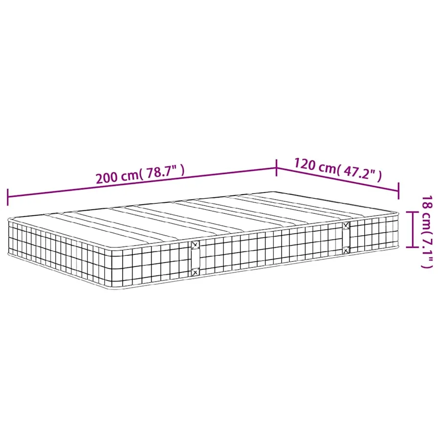 Matelas à ressorts bonnell moyen 120x200 cm - 9
