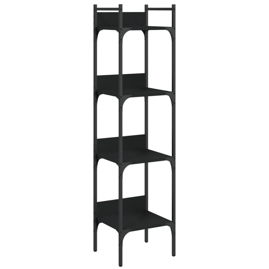 Bibliothèque à 4 niveaux noir 35x30x138,5 cm bois d'ingénierie - 2