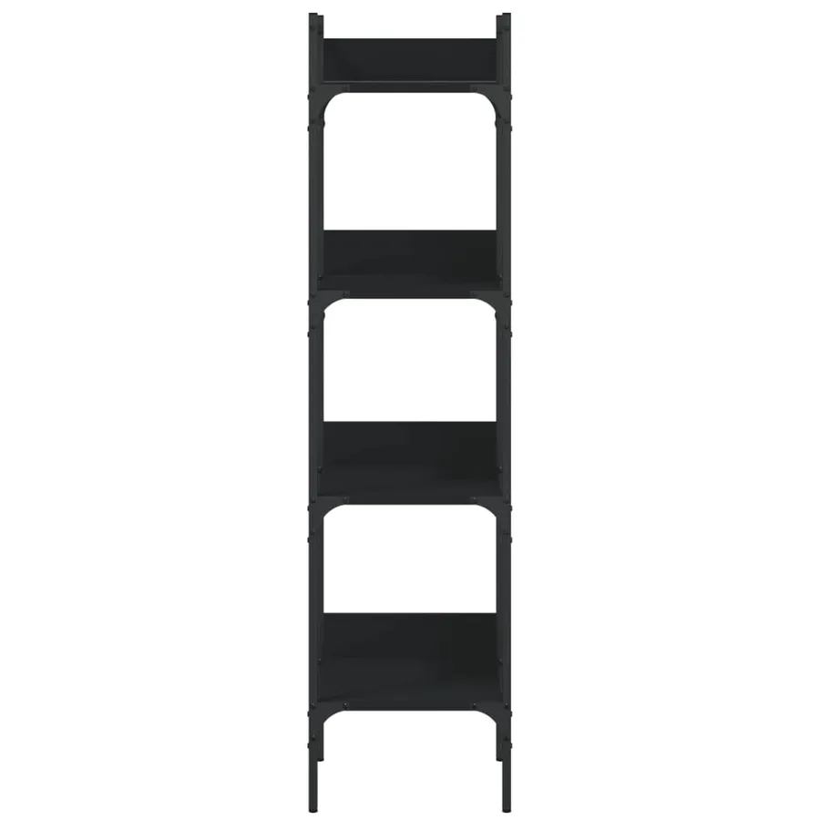 Bibliothèque à 4 niveaux noir 35x30x138,5 cm bois d'ingénierie - 6