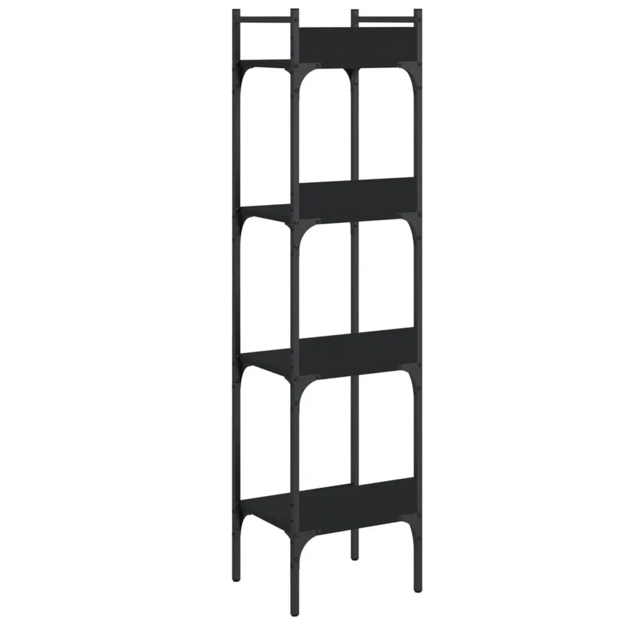 Bibliothèque à 4 niveaux noir 35x30x138,5 cm bois d'ingénierie - 7