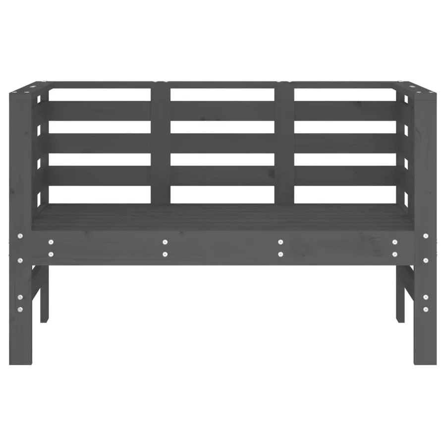 Banc de jardin gris 111,5x53x71 cm bois massif de pin - 4