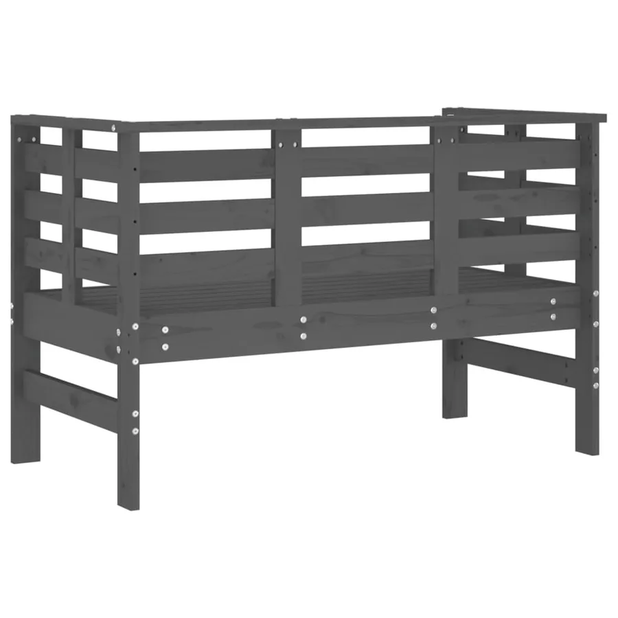 Banc de jardin gris 111,5x53x71 cm bois massif de pin - 6