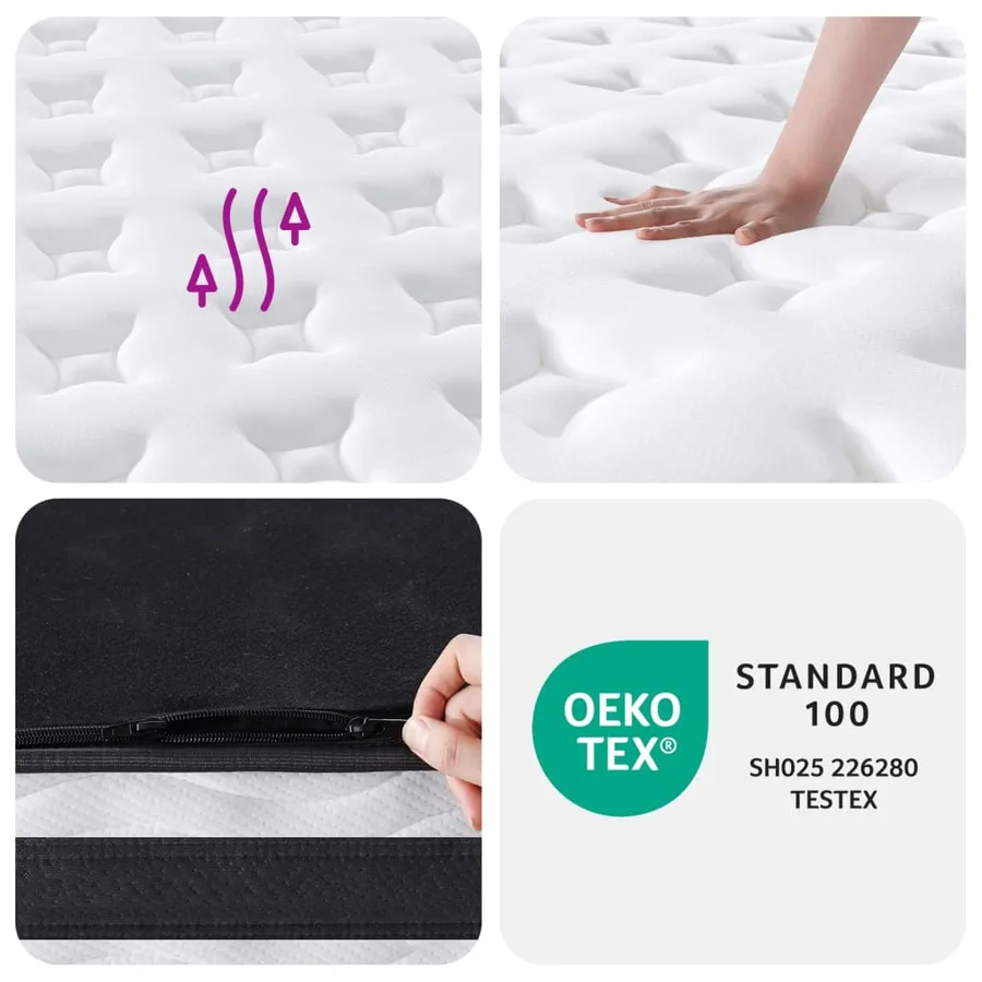 Matelas à ressorts ensachés moyen 160x200 cm - 8