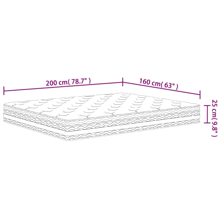 Matelas à ressorts ensachés moyen 160x200 cm - 9