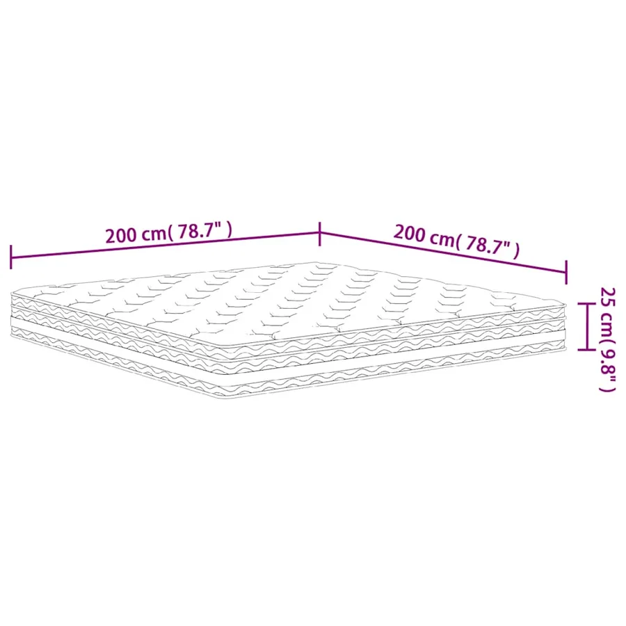 Matelas à ressorts ensachés moyen 200x200 cm - 9