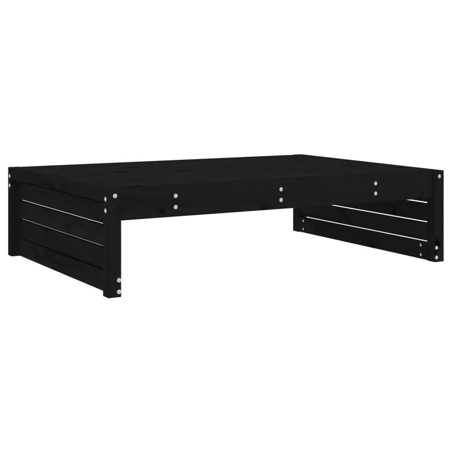 Repose-pied de jardin 120x80 cm noir bois de pin massif - 2