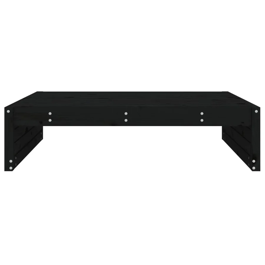 Repose-pied de jardin 120x80 cm noir bois de pin massif - 4