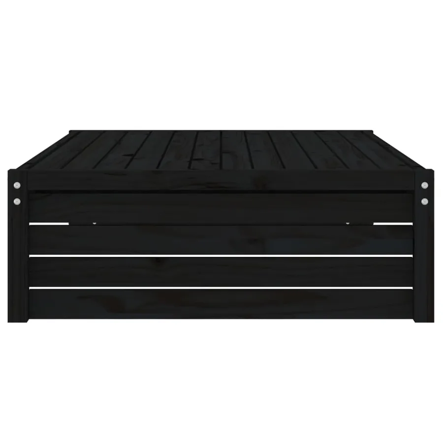 Repose-pied de jardin 120x80 cm noir bois de pin massif - 5