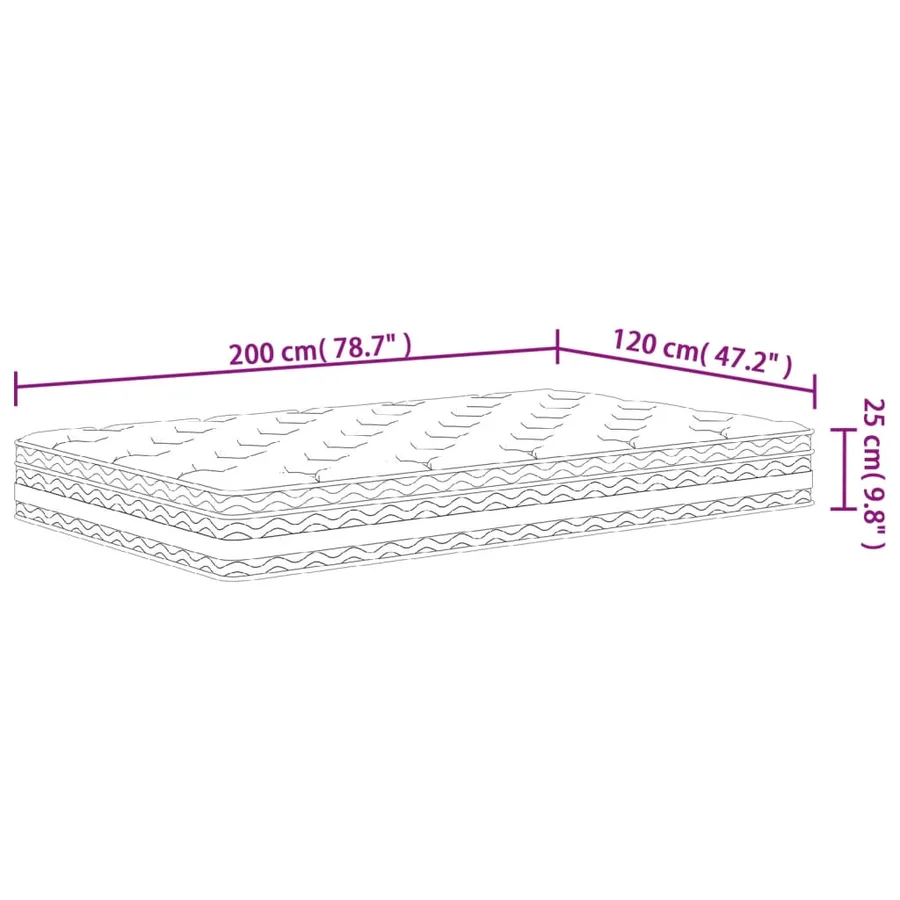Matelas à ressorts ensachés moyen 120x200 cm - 9