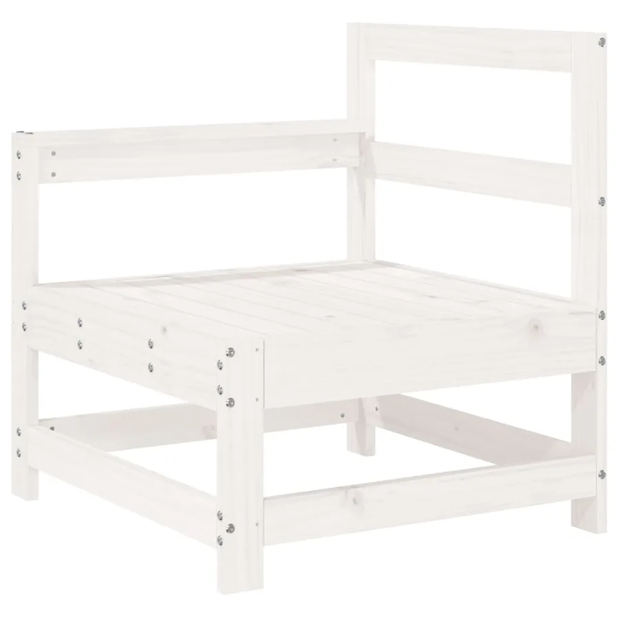 Salon de jardin 3 pcs blanc bois massif de pin - 3