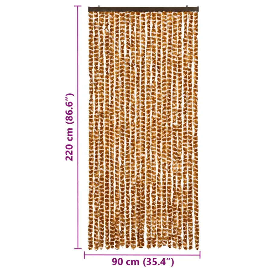 Moustiquaire Ocre et blanc 90x220 cm Chenille - 7