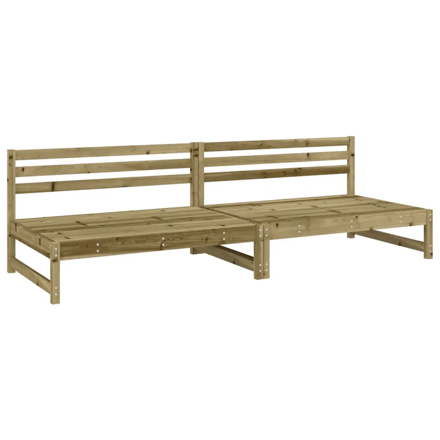Canapés centraux de jardin 2 pcs 120x80 cm bois de pin imprégné - 2