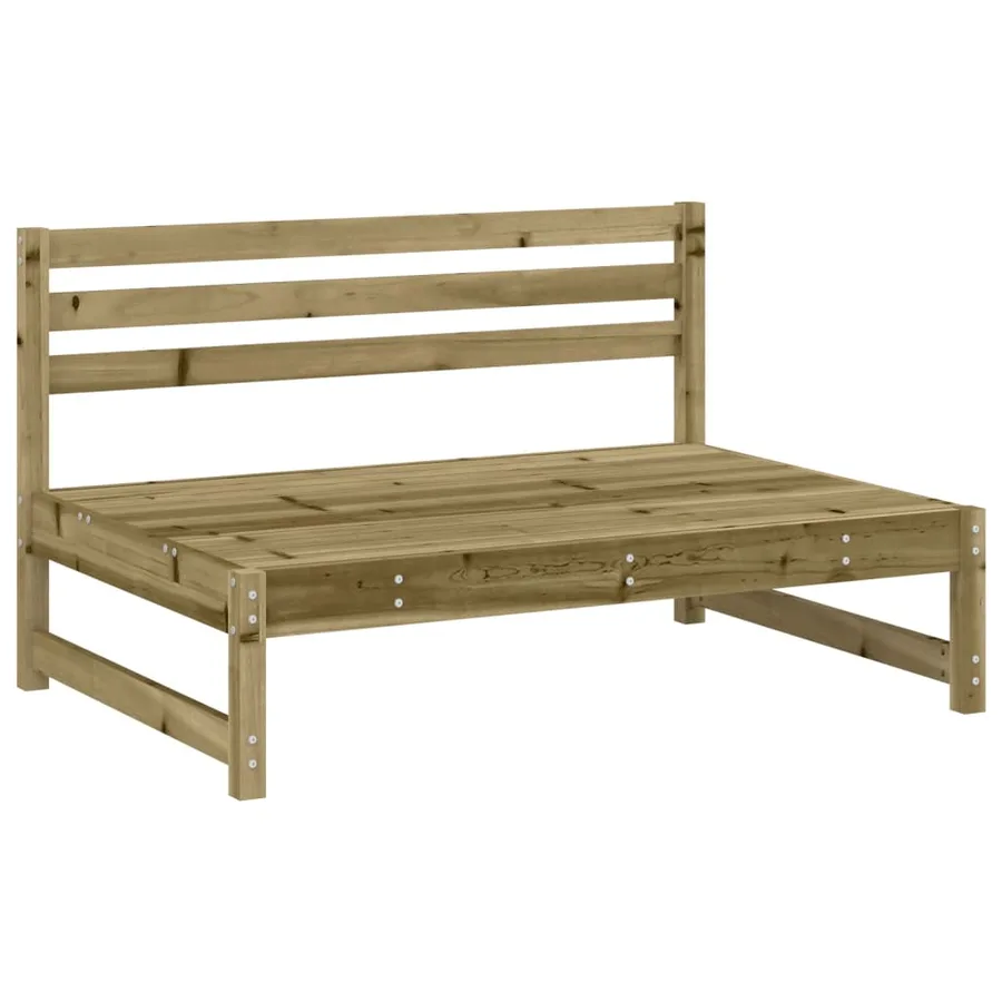 Canapés centraux de jardin 2 pcs 120x80 cm bois de pin imprégné - 3