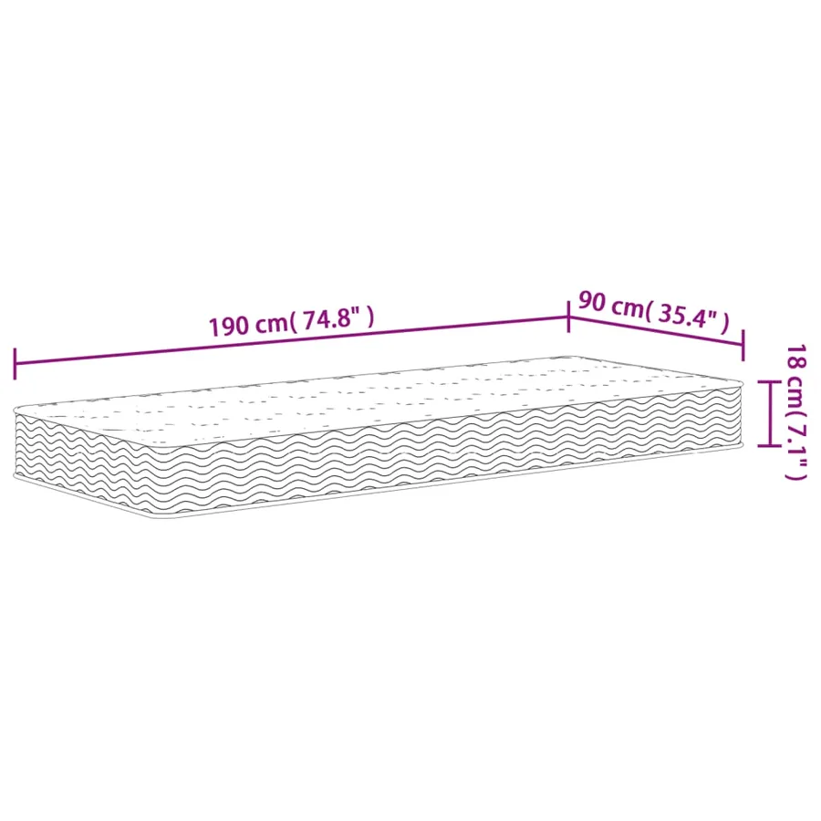 Matelas à ressorts bonnell moyen 90x190 cm - 9