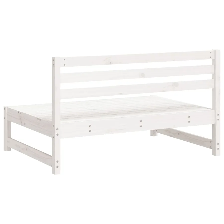 Canapés centraux de jardin 2pcs blanc 120x80 cm bois pin massif - 5