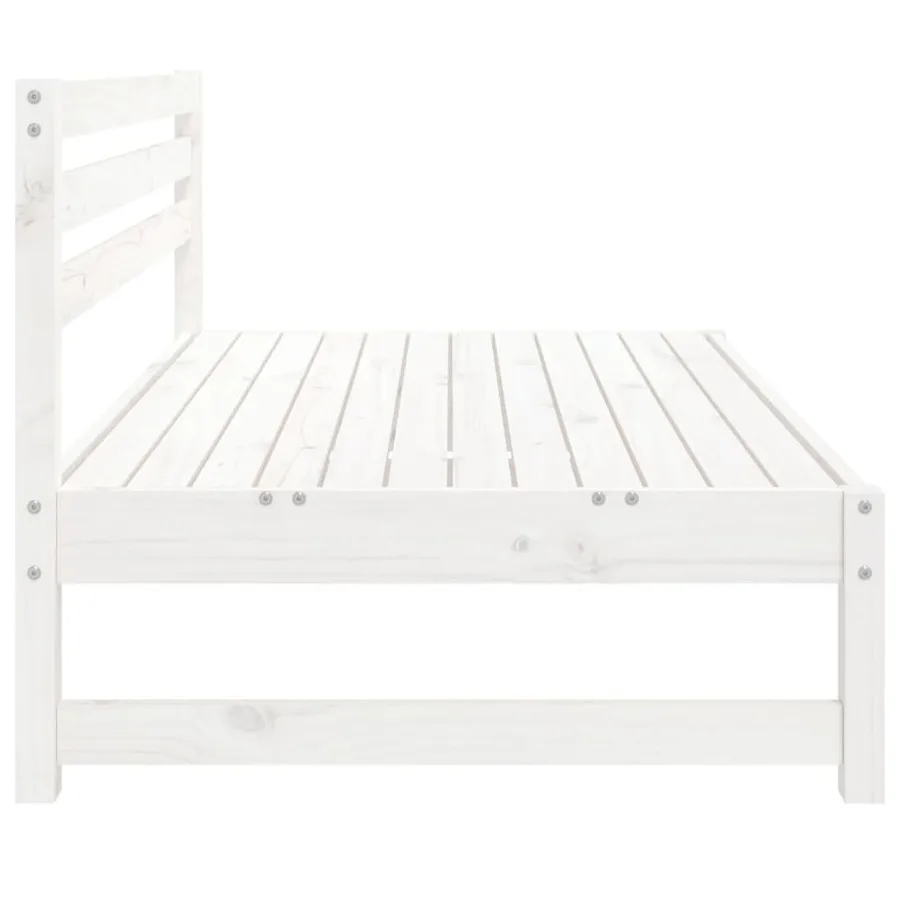 Canapés centraux de jardin 2pcs blanc 120x80 cm bois pin massif - 6