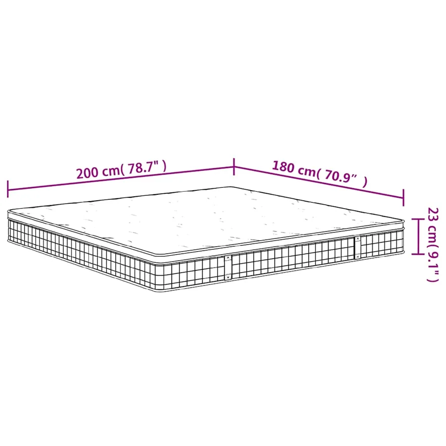 Matelas à ressorts bonnell moyen 180x200 cm - 7