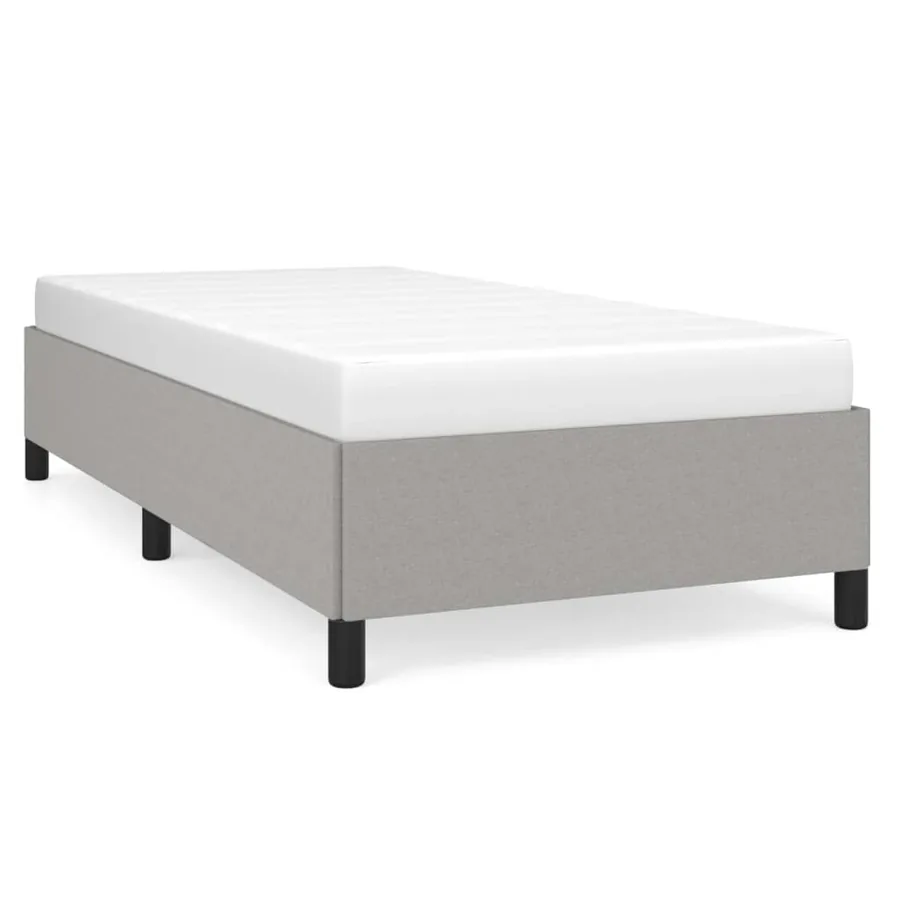 Cadre de lit sans matelas gris clair 100x200 cm tissu - 2