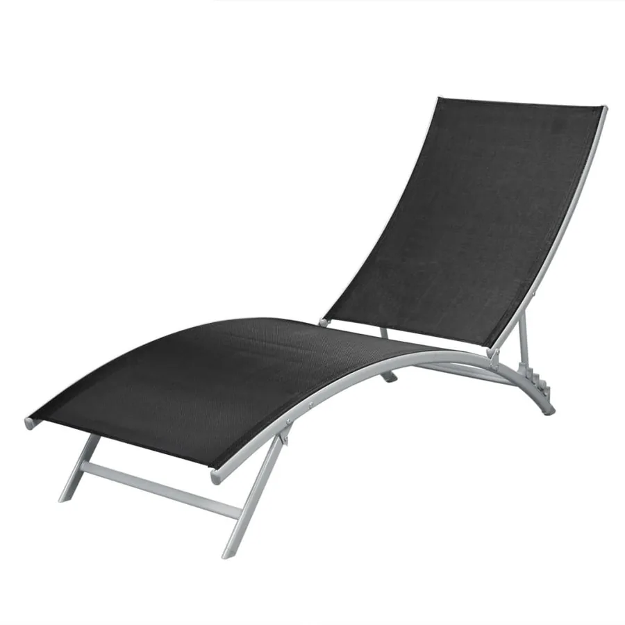 Chaise longue Acier et textilène Noir - 2