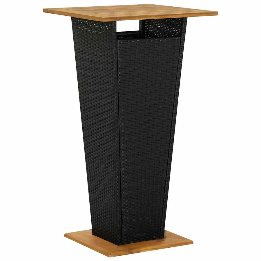 Ensemble de bar de jardin 3 pcs et coussins Résine tressée Noir - 3